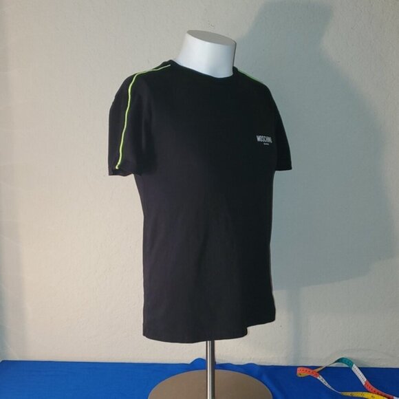 Moschino Swim Neon Stripe Accent T Shirt in Black size XS - Picture 2 of 13